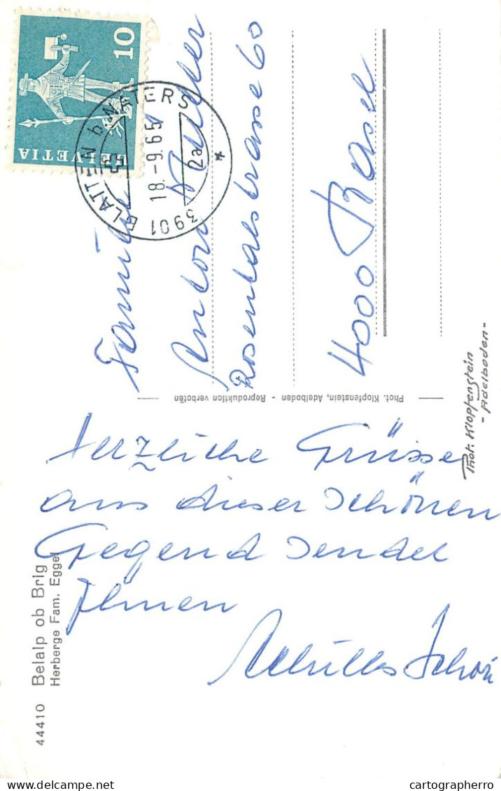 Postcard Switzerland Belalp Ob Brig - Autres & Non Classés