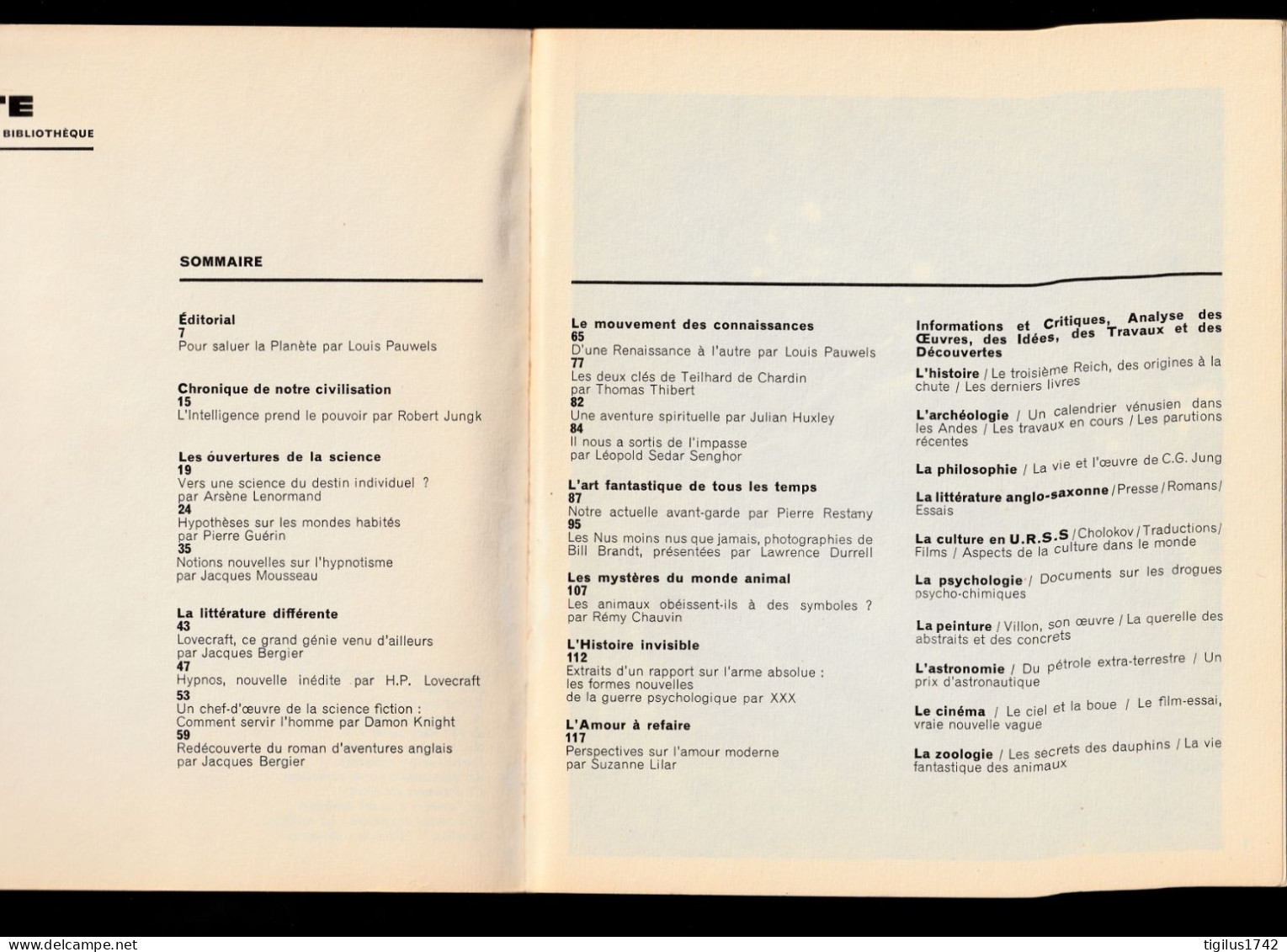 Planète N°1, La Première Revue De Bibliothèque, Direction Louis Pauwels, Retz éd., Octobre/novembre 1961 - Autres & Non Classés