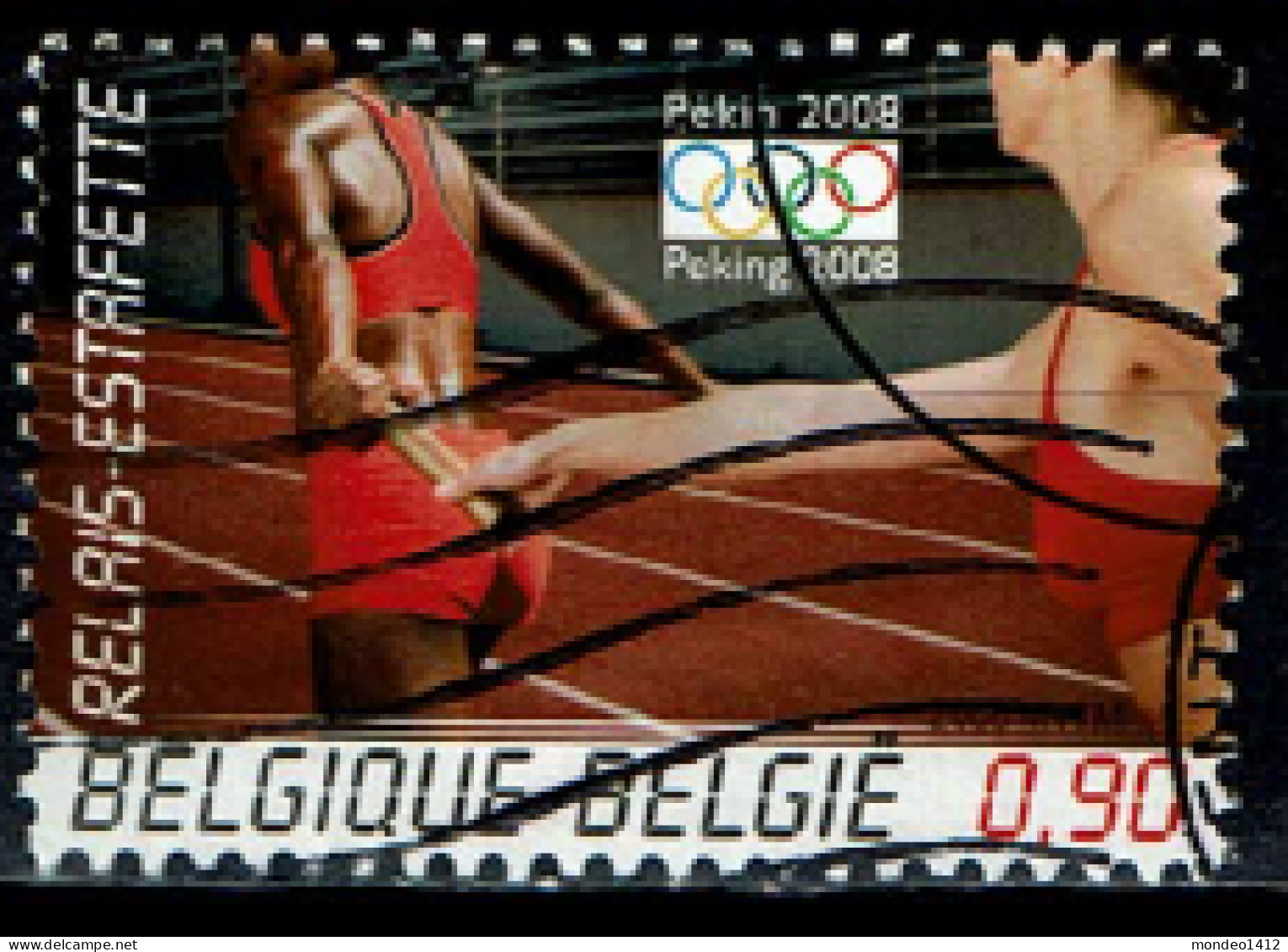 België OBP 3798 - Sport, Estafette, Relais, Olympische Spelen Peking 2008 - Oblitérés