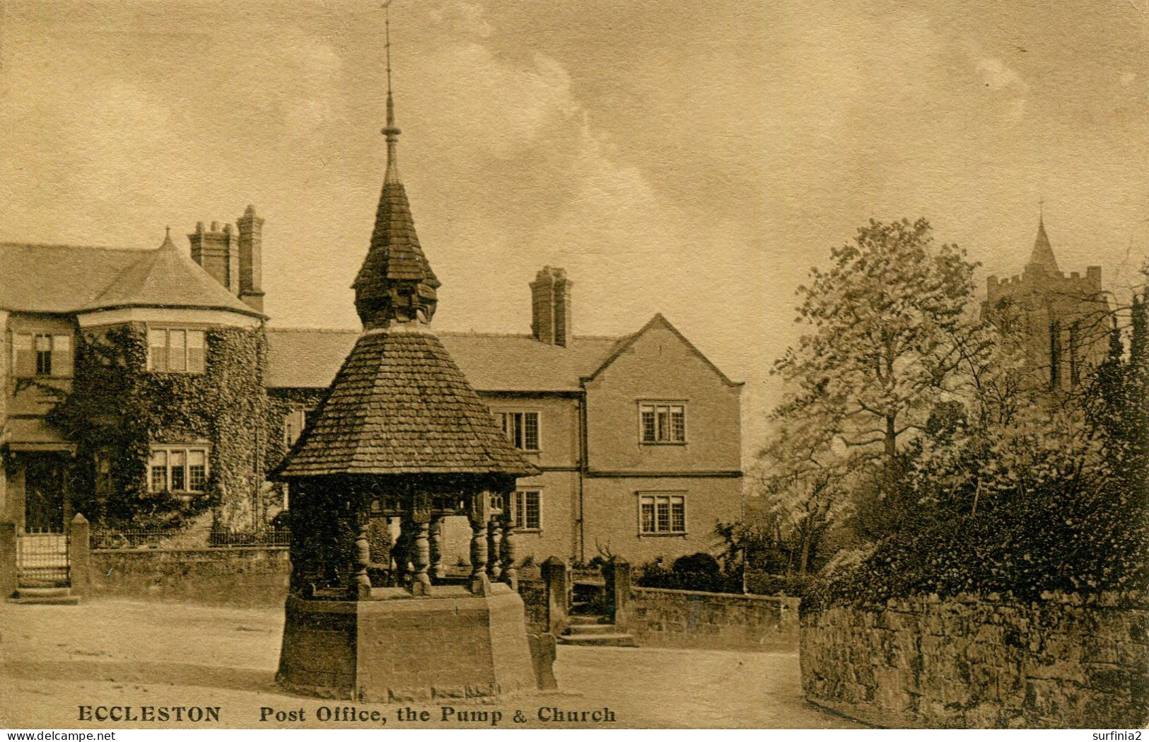 LANCS - ECCLESTON - POST OFFICE, THE PUMP AND CHURCH  La4436 - Other & Unclassified