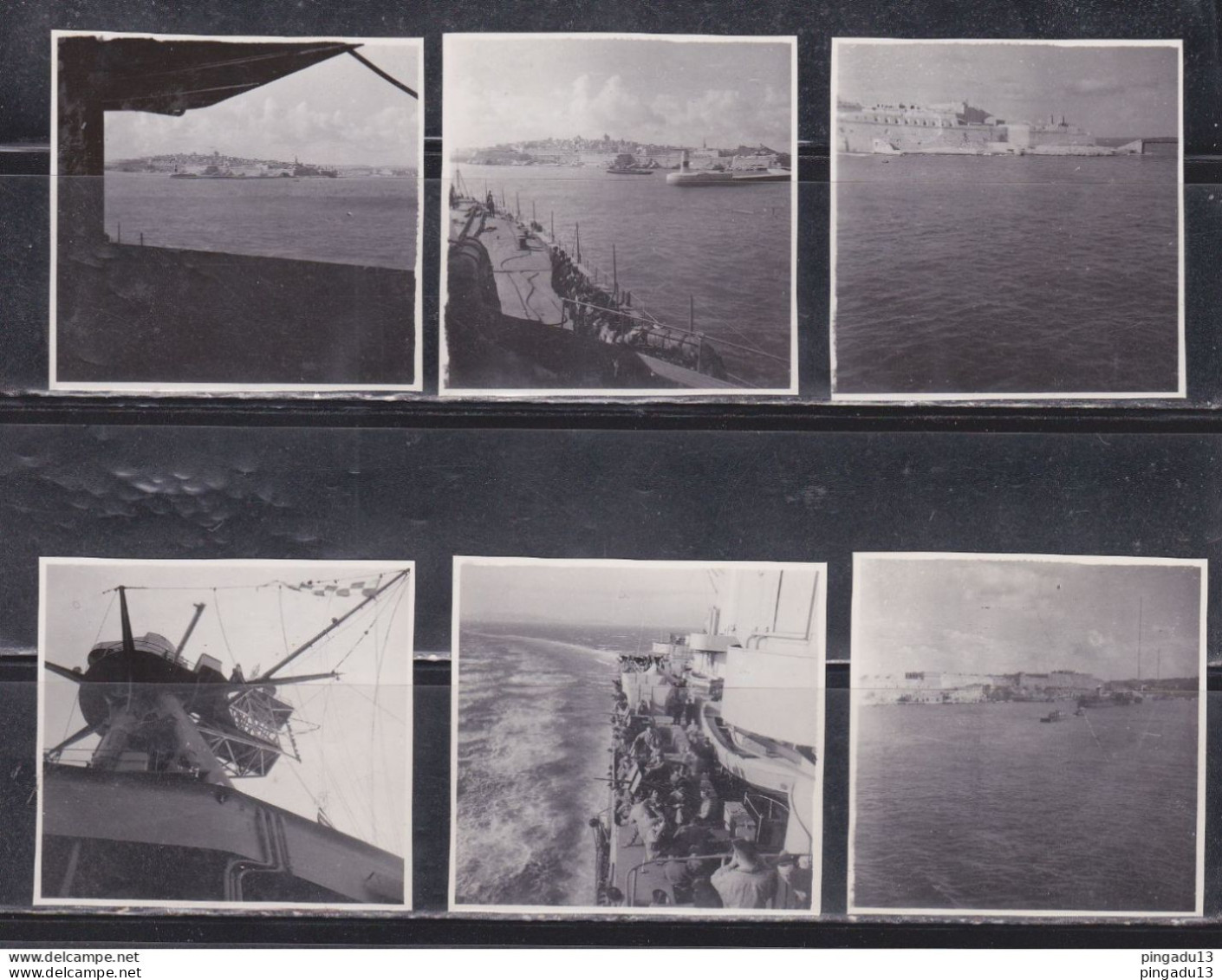 Fixe Guerre D'Indochine ? Vues Prises Du Tourville à Son Départ De Malte Malta En Décembre 1945 - Barche