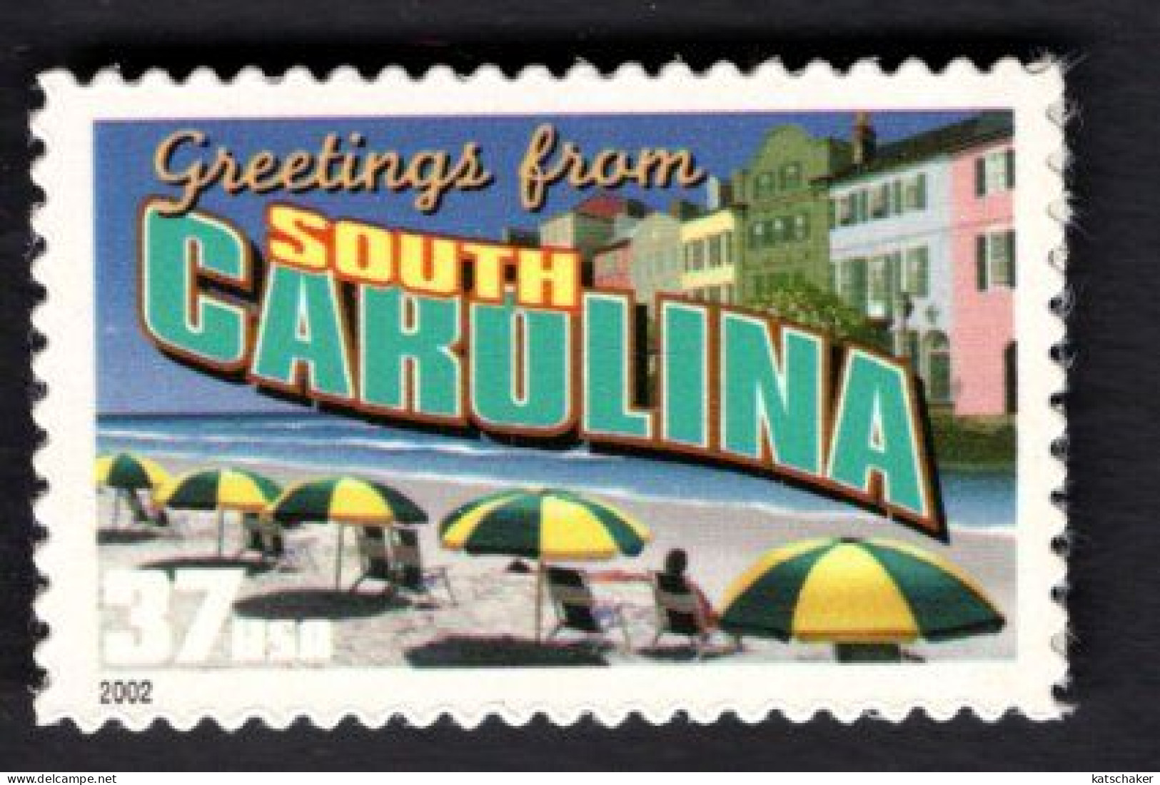 2017247627 2002  SCOTT 3735 (XX) POSTFRIS MINT NEVER HINGED - GREETINGS FROM AMERICA - SOUTH CAROLINA - Ongebruikt