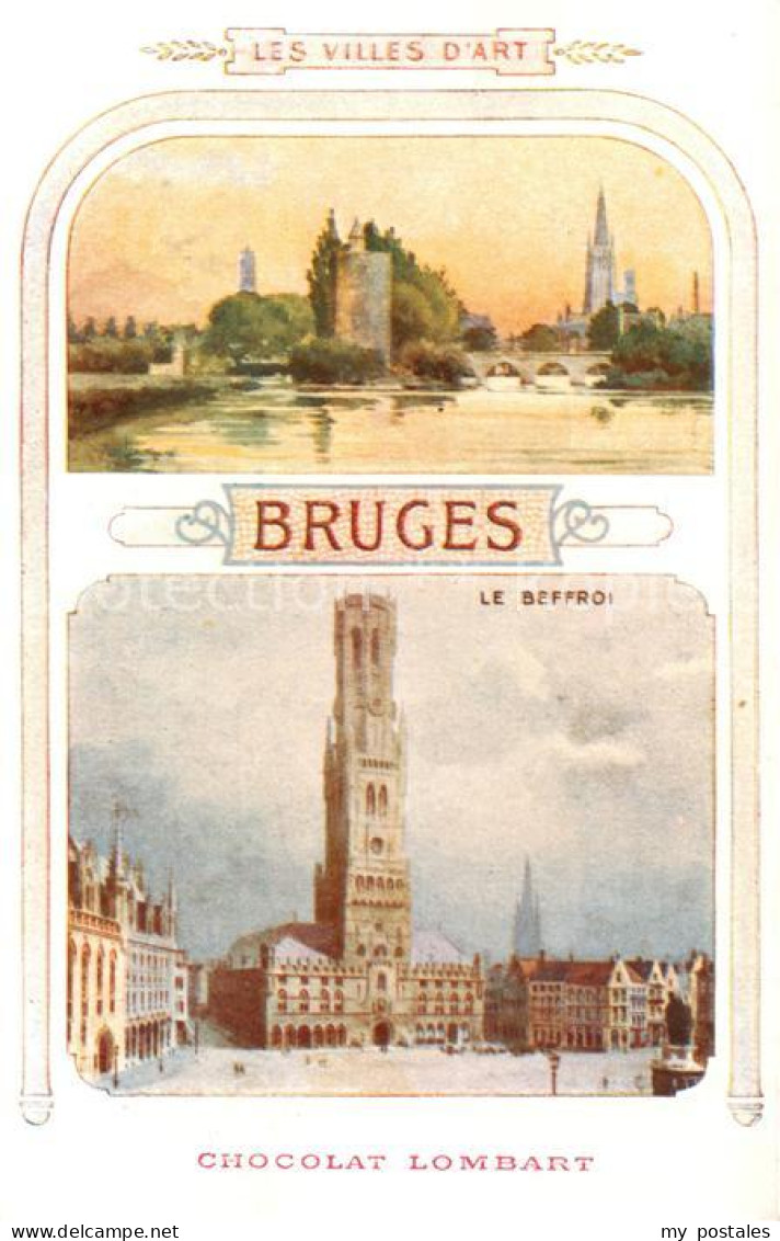 73850773 Bruges Brugge Flandre Les Villes D’Art Le Beffroi Chocolat Lombart  - Altri & Non Classificati
