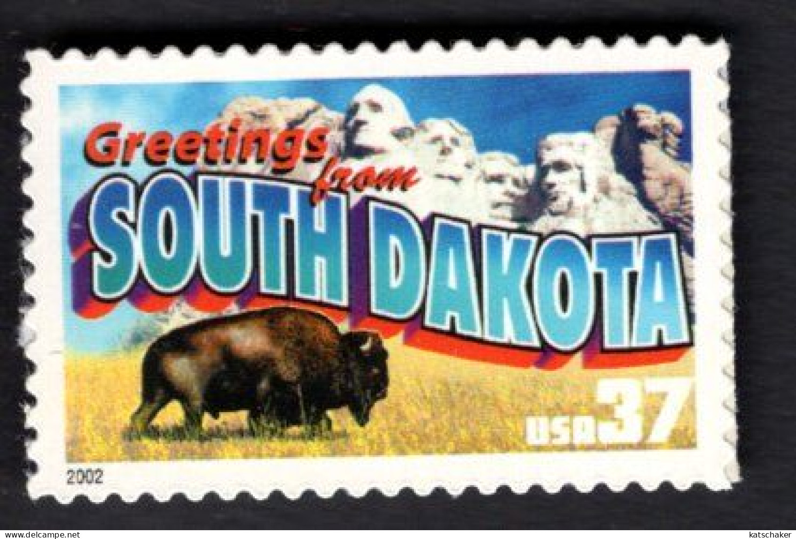 2017247840 2002  SCOTT 3736 (XX) POSTFRIS MINT NEVER HINGED - GREETINGS FROM AMERICA - SOUTH DAKOTA - Nuovi