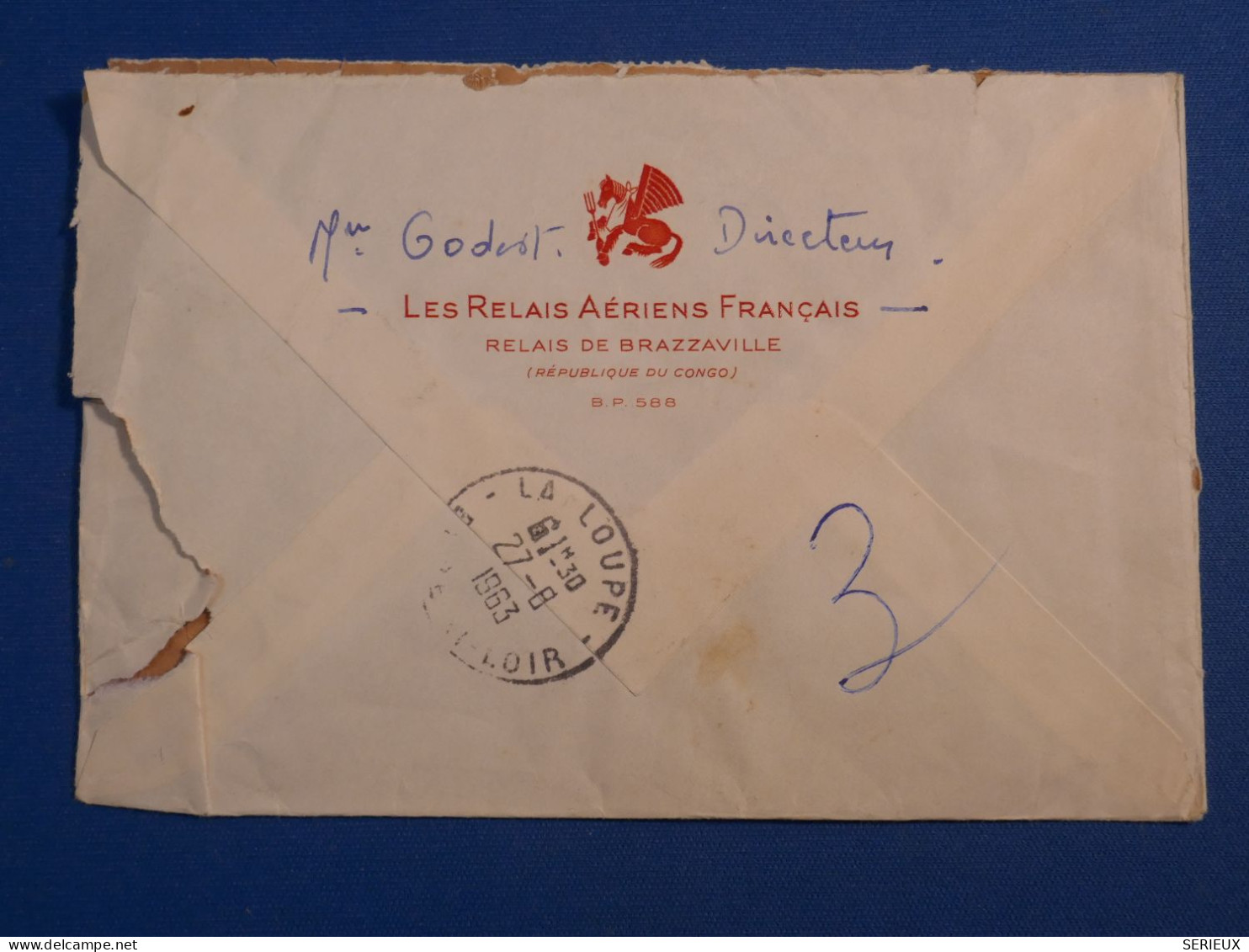 DN10 CONGO  BELLE LETTRE RECO  1963 BRAZZA A LA LOUPE  FRANCE +AFF. INTERESSANT++ - Other & Unclassified