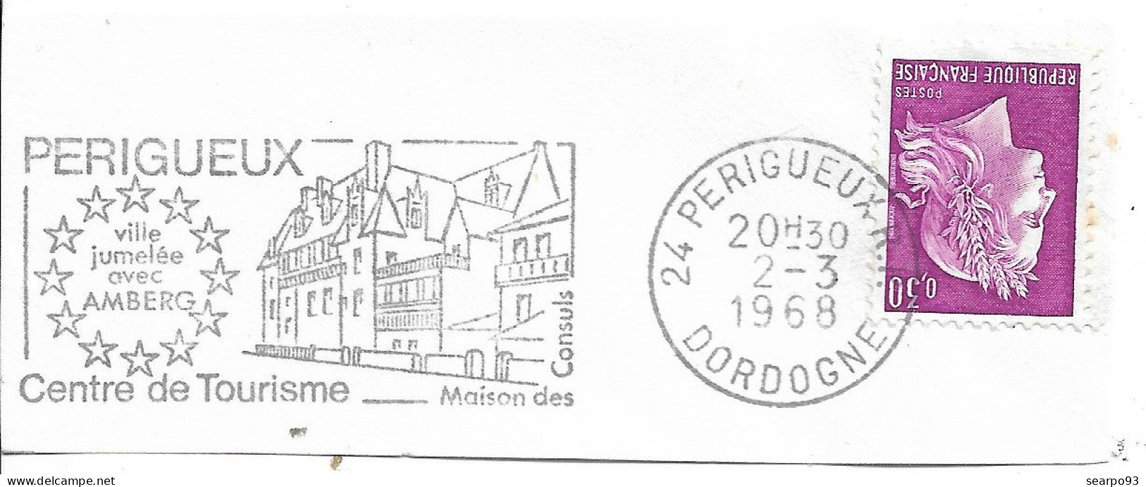 FRANCE. POSTMARK. HOUSE OF THE CONSULS. PERIGUEUX. 1968 - 1961-....