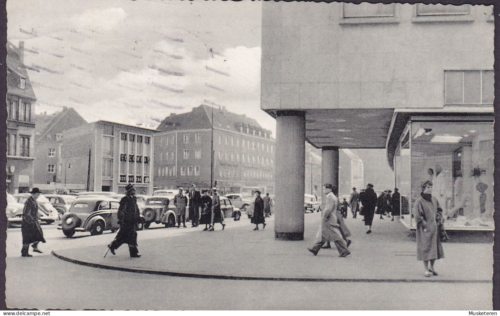 Bundespost PPC Bielefeld - Am Niederwall Berndt & Südmeyer Old Cars Alte Autos BIELEFELD 1955 LEJBØLLE Langeland Denmark - Bielefeld