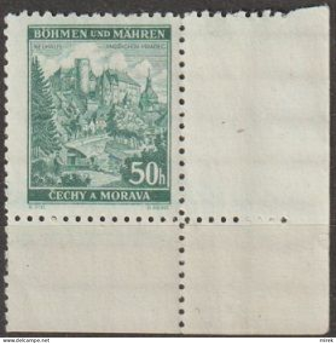 058/ Pof. 41; Corner Stamp, Wide Border - Ungebraucht