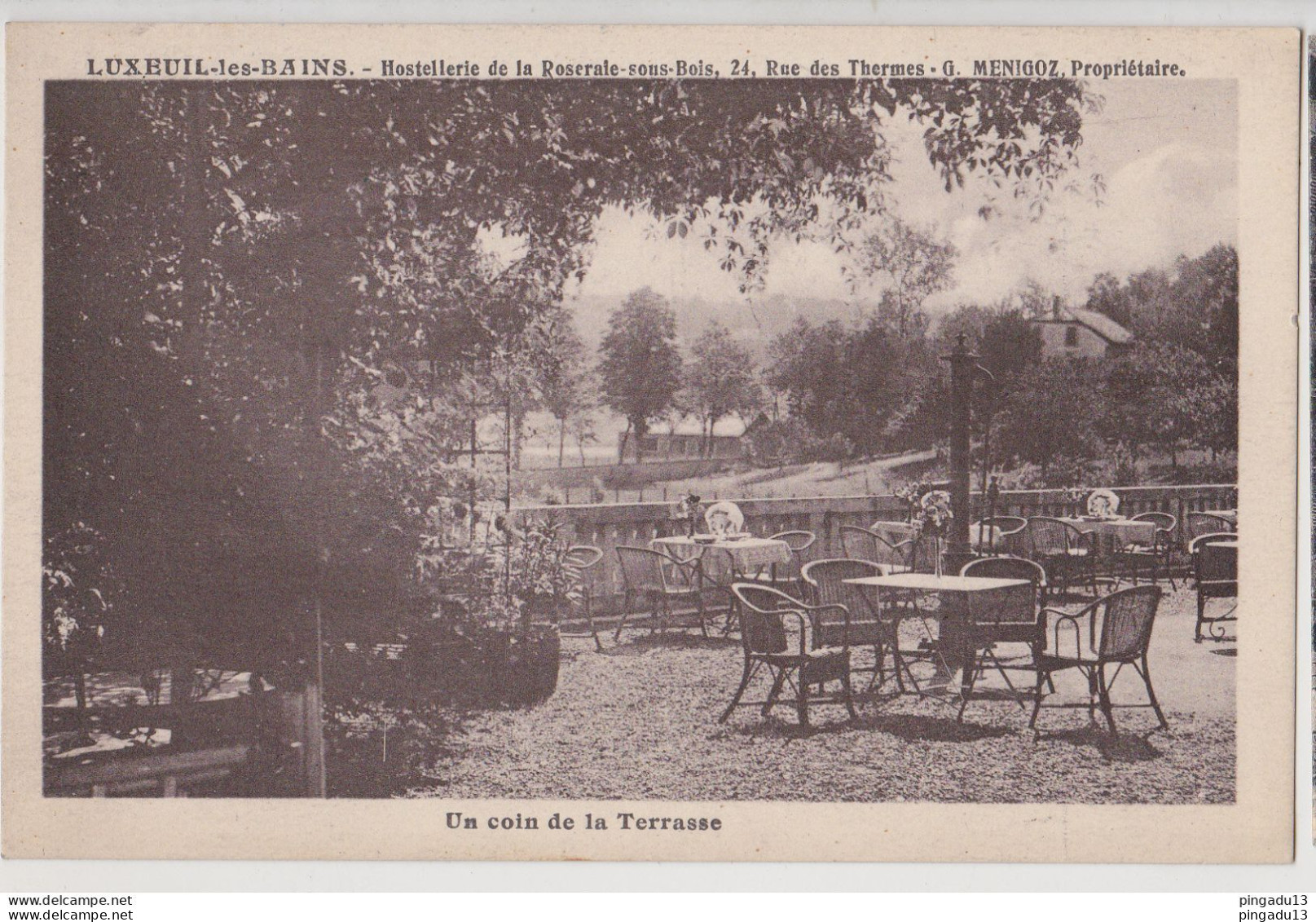 Fixe Luxeuil Hostellerie De La Roseraie Un Coin De La Terrasse  Tampon J Burner Et Cie - Luxeuil Les Bains