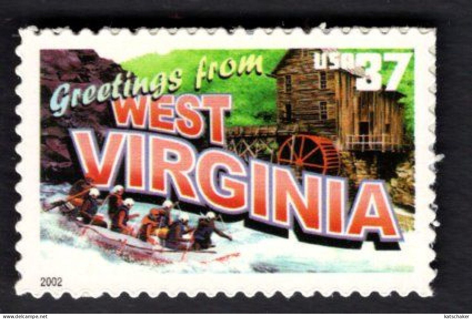 2017249004 2002  SCOTT 3743 (XX) POSTFRIS MINT NEVER HINGED - GREETINGS FROM AMERICA - WEST VIRGINIA - Nuovi