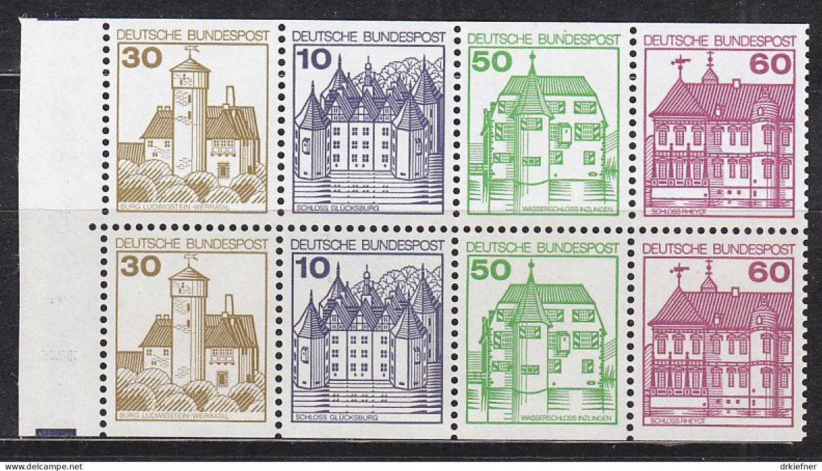 BDR   Heftchenblatt 28,  Postfrisch **, Burgen Und Schlösser, 1980 - 1971-2000