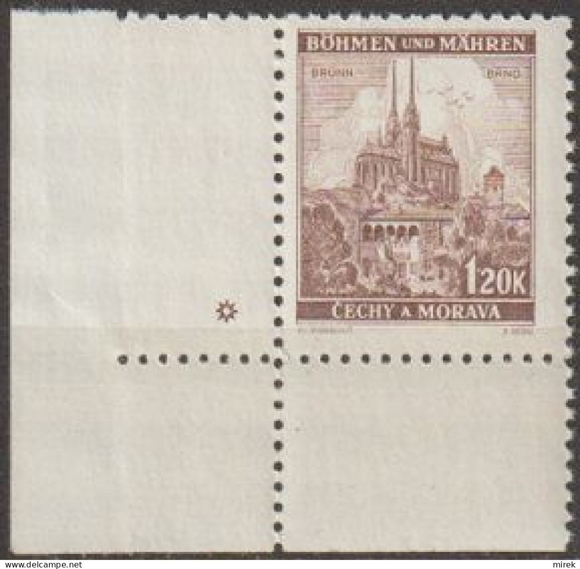 062/ Pof. 43; Corner Stamp, Wide Border, Plate Mark * - Unused Stamps