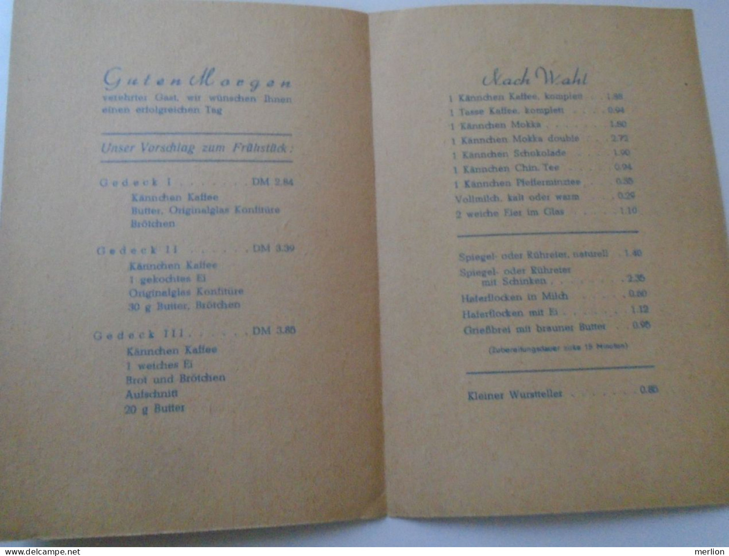 D202224  Menu,  CAROLA Hotel- Karl Marx Stadt - Frühstückskarte 1960 - Menu