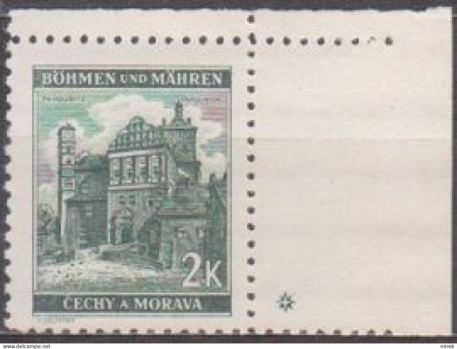 066/ Pof. 44; Corner Stamp, Narrow Border, Plate Mark + - Ungebraucht