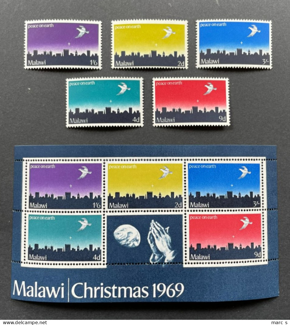 MALAWI 1969 - NEUF**/MNH - Série Complète Mi 118 / 122 + BF 16 - NOEL CHRISTMAS - Malawi (1964-...)