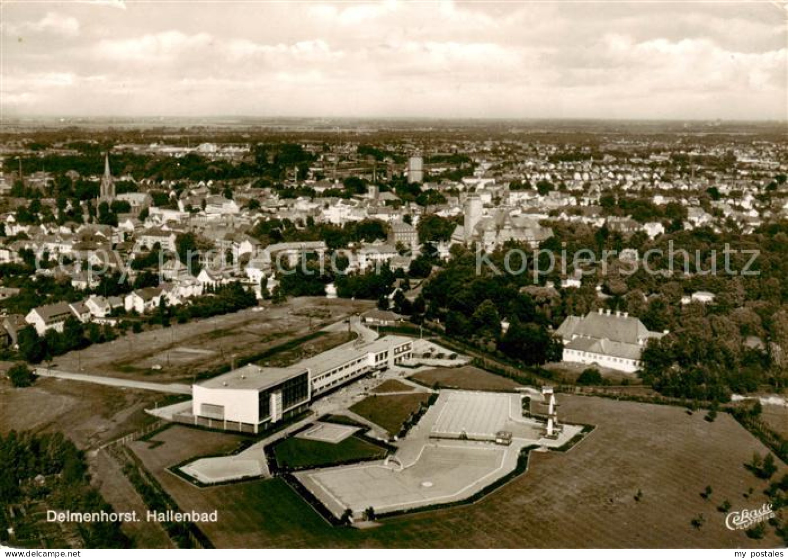 73850272 Delmenhorst Fliegeraufnahme Mit Hallenbad Delmenhorst - Delmenhorst