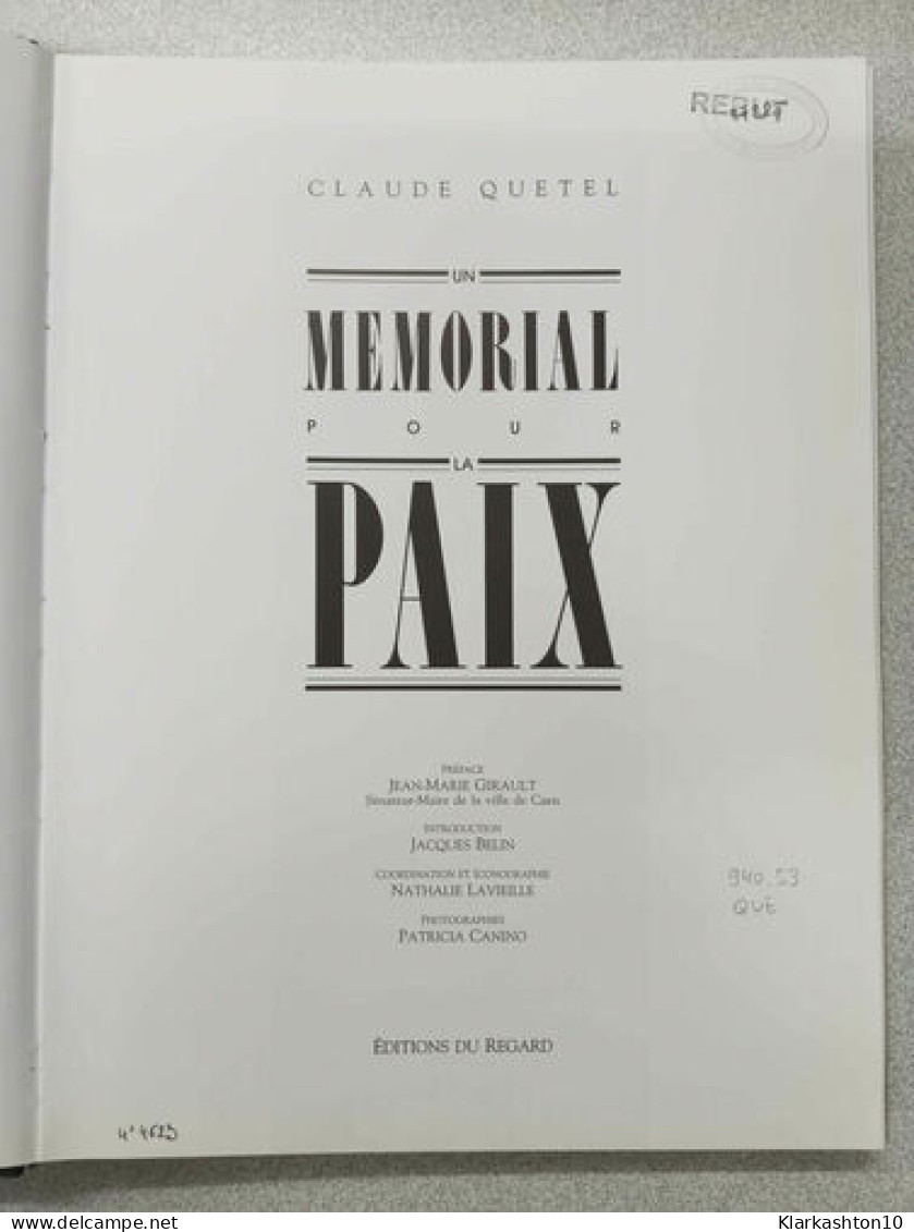 Memorial Pour Paix - Autres & Non Classés