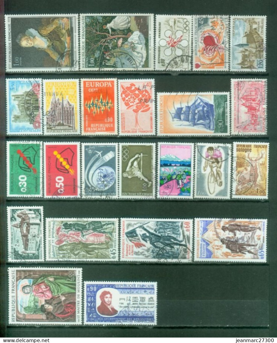 YT N° 1702 1703 1705 1711 à 1726 1729 à 1732 1734 Oblitérés Année 1972 - Used Stamps