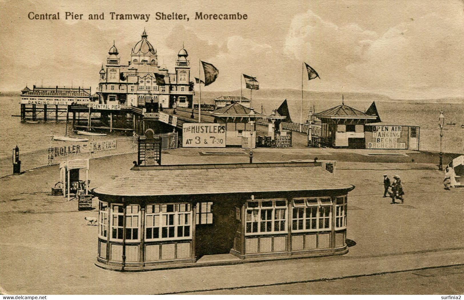 LANCS - MORECAMBE - CENTRAL PIER AND TRAMWAY SHELTER  La4443 - Andere & Zonder Classificatie