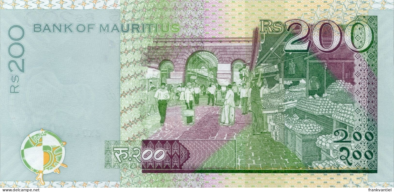 Mauritius P-61a 200 Rupees 2010 UNC - Mauritius