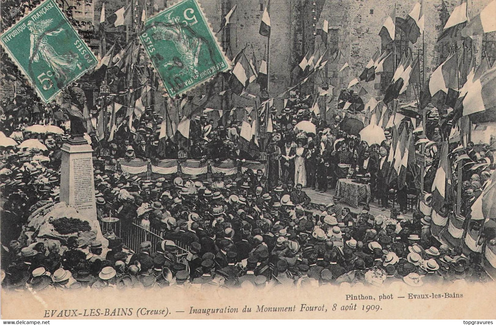 23 Evaux Les Bains , INAUGURATION Du MONUMENT FOUROT , 8 AOUT 1909 - Evaux Les Bains