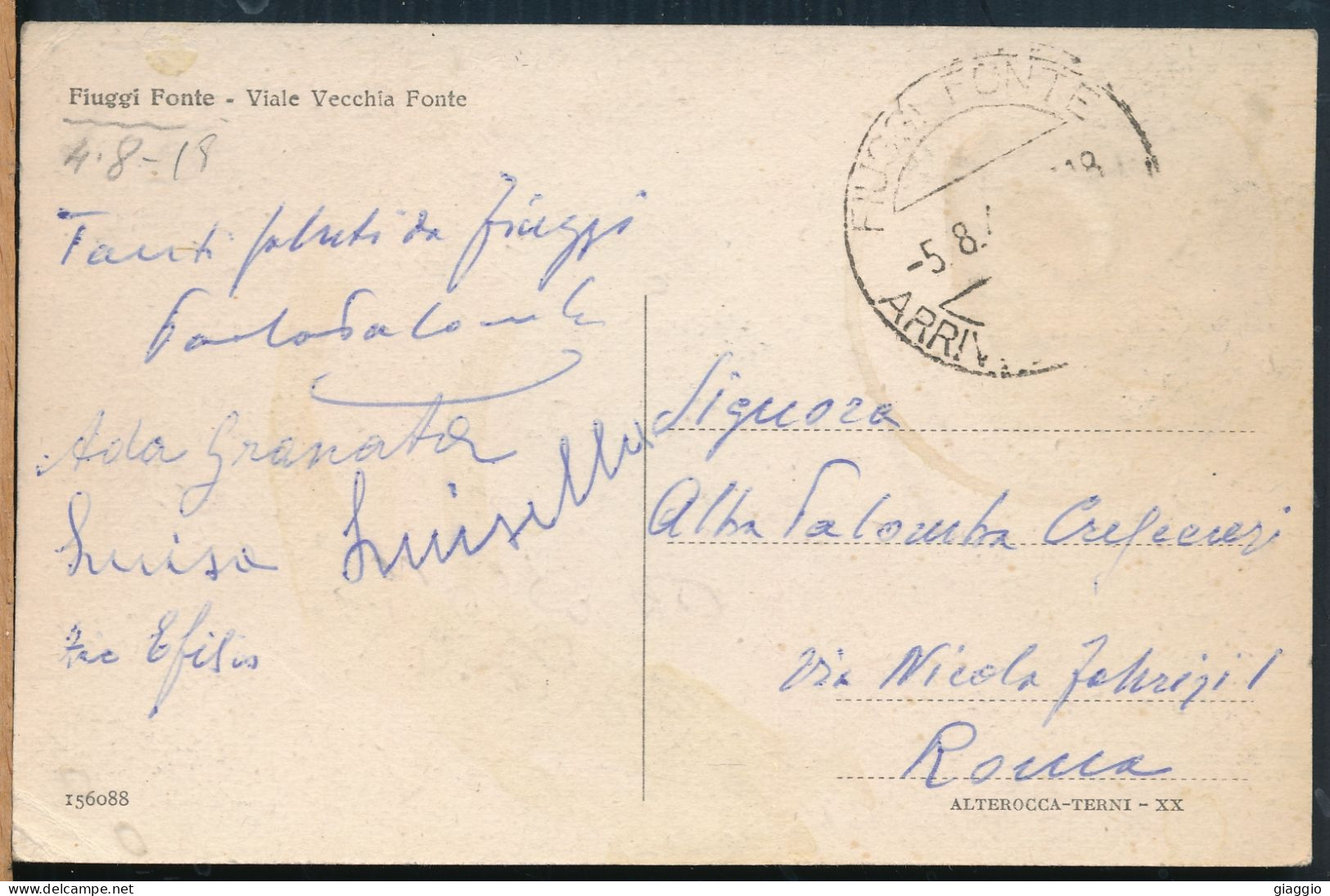 °°° 30757 - FIUGGI - VIALE VECCHIA FONTE (FR) 1918 °°° - Autres & Non Classés