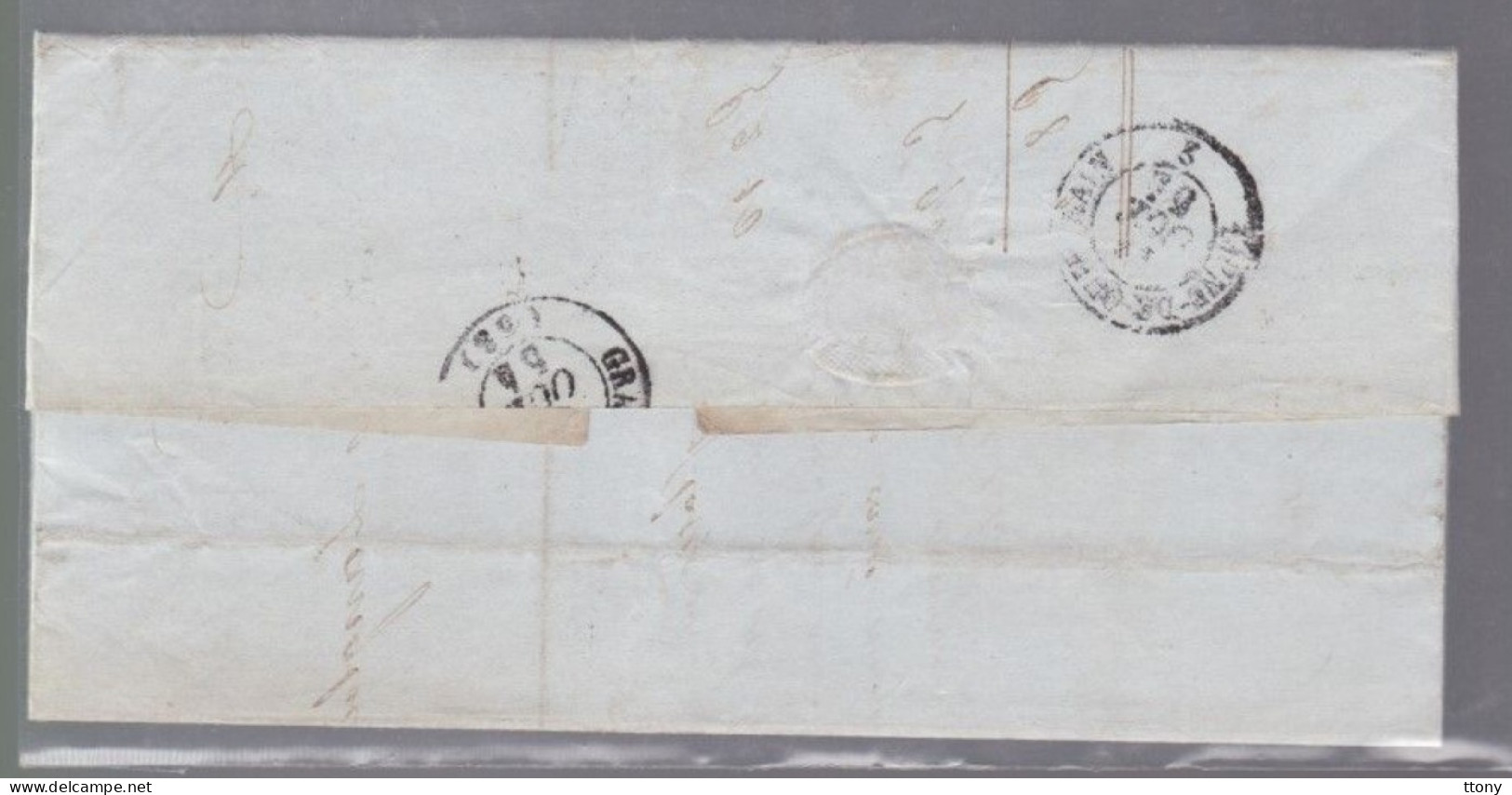 Un Timbre Napoléon III   N° 14  20 C Bleu   Sur Lettre  Etoile De  Paris   1854    Destination  Grandvilliers - 1853-1860 Napoléon III