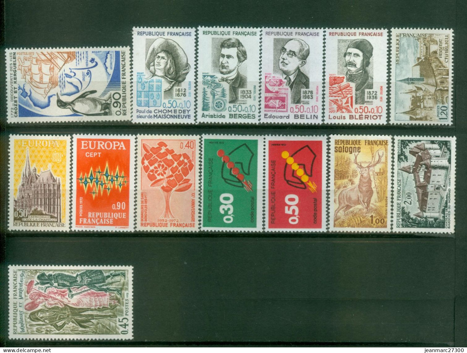 YT N° 1704 1706 à 1709 1712 1714 1715  1716 1719 1720 1725 1726 1729 Neufs 1972 - Unused Stamps