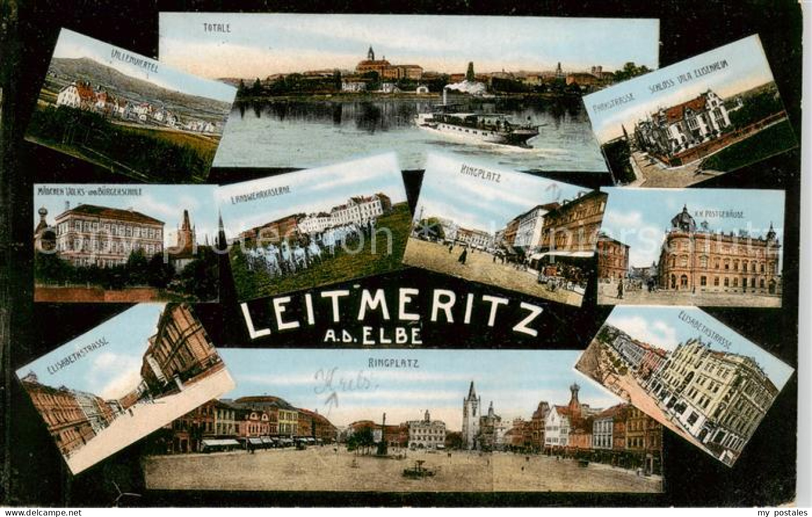 73850107 Leitmeritz Litomerice Nordboehmen Panorama Villenviertel Maedchen Volks - Czech Republic