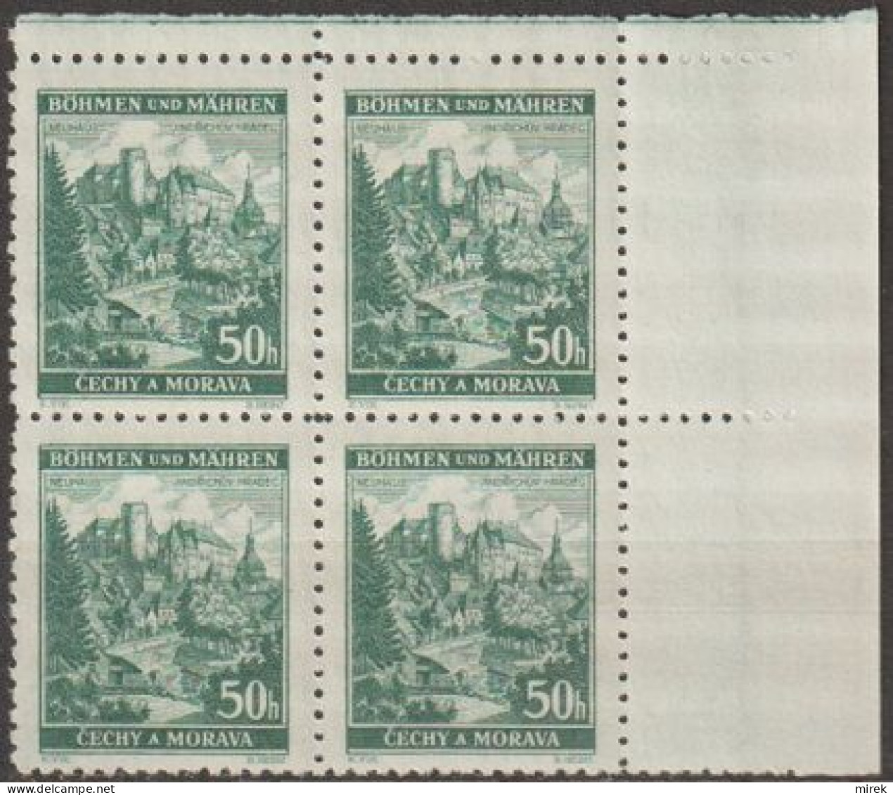077/ Pof. 41; Corner 4-block - Unused Stamps