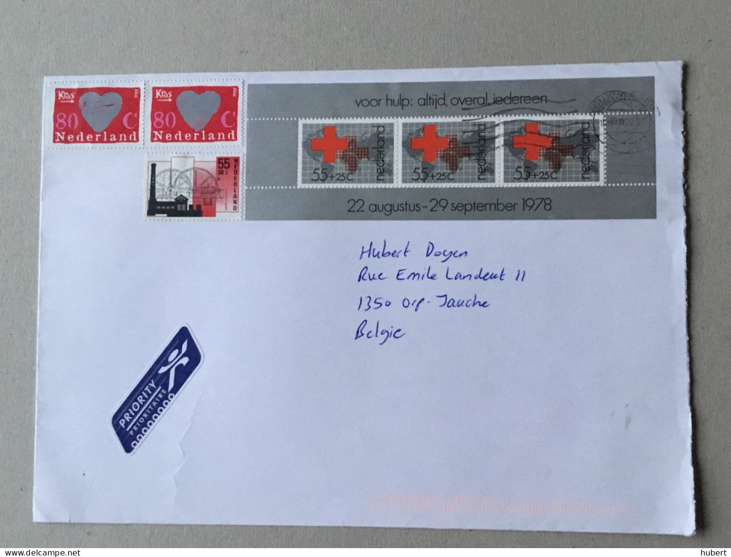Nederland Lettre Avec Affranchissement Composé Croix-rouge - Storia Postale
