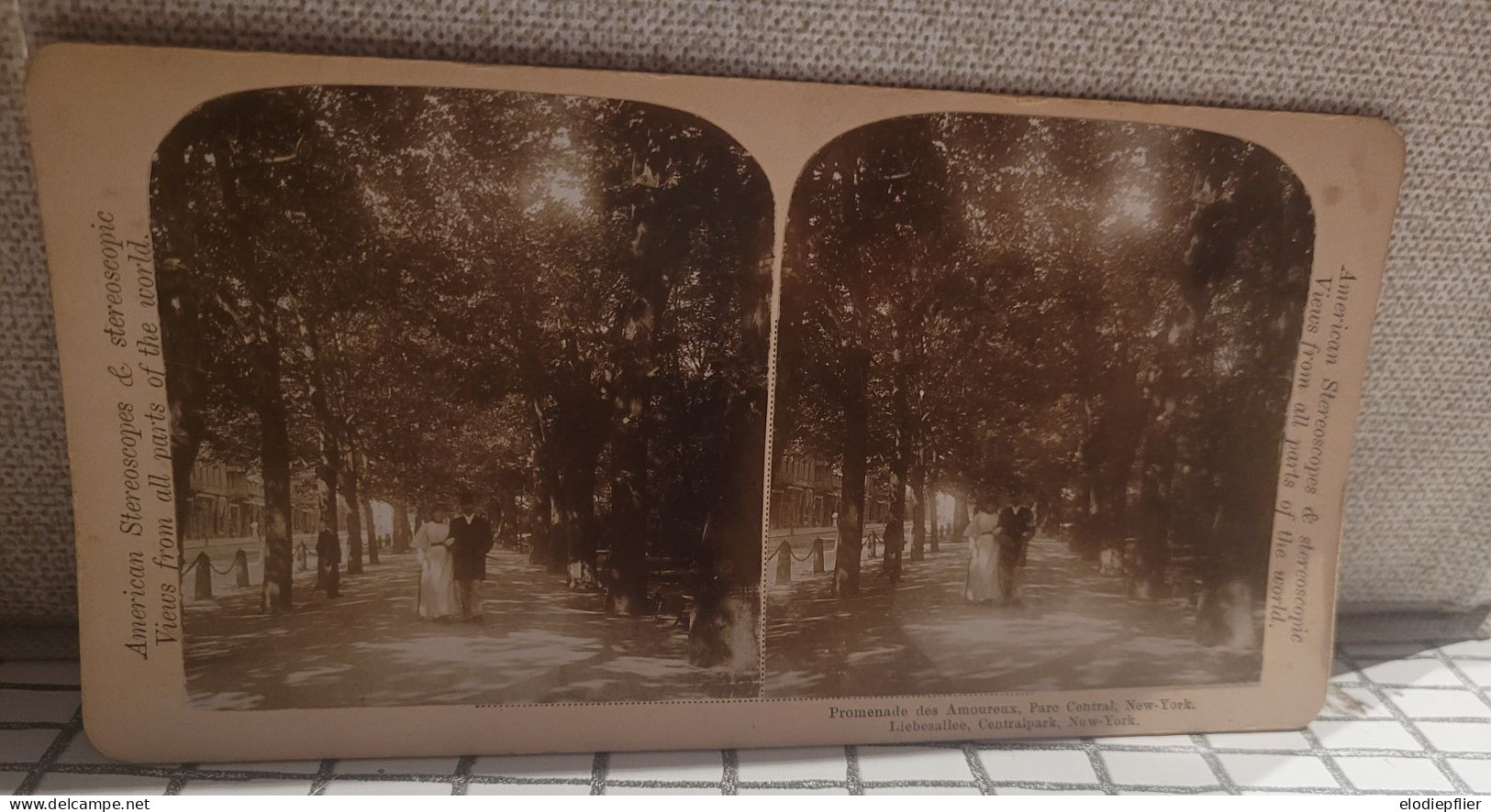 American Stereoscopes. Promenade Des Amoureux, Parc Central, New York - Stereoscopes - Side-by-side Viewers