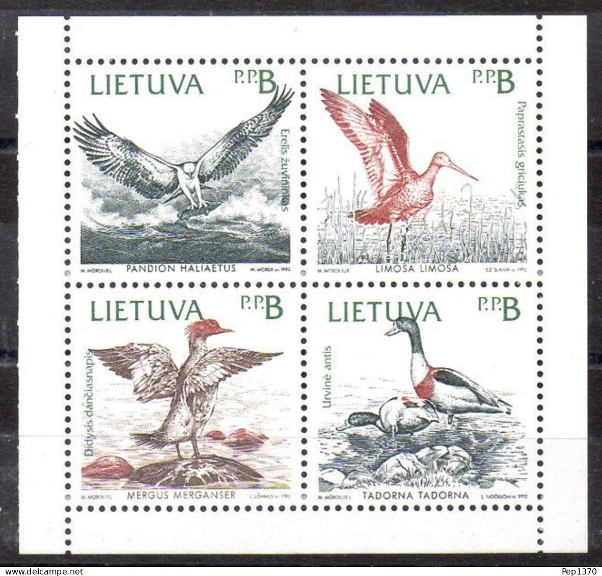 LITUANIA 1992 - LIETUVA - AVES - PAJAROS - YVERT 432/435** - Autres & Non Classés