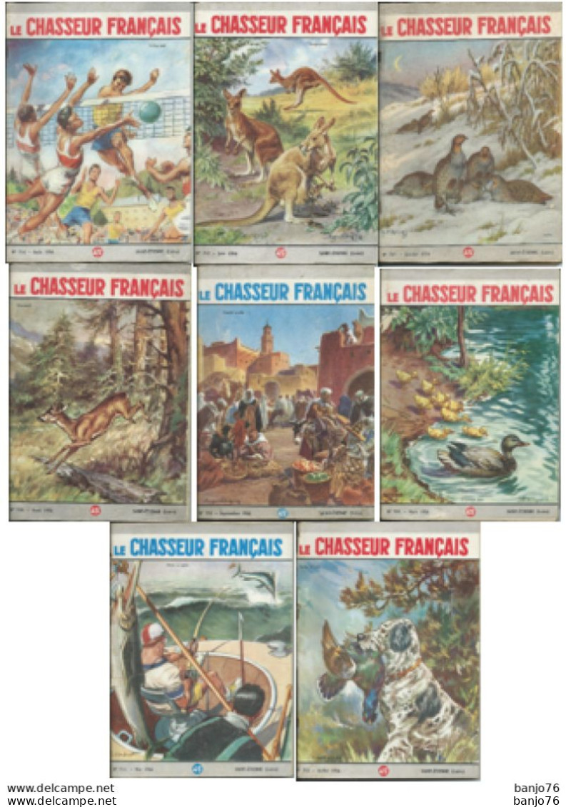 LOT Le Chasseur Français - Année 1956 - 8 Numéros - Fischen + Jagen