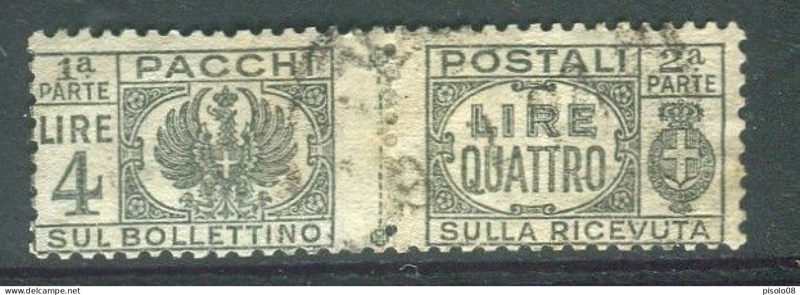 LUOGOTENENZA 1946 PACCHI POSTALI 4 LIRE USATA - Postpaketten