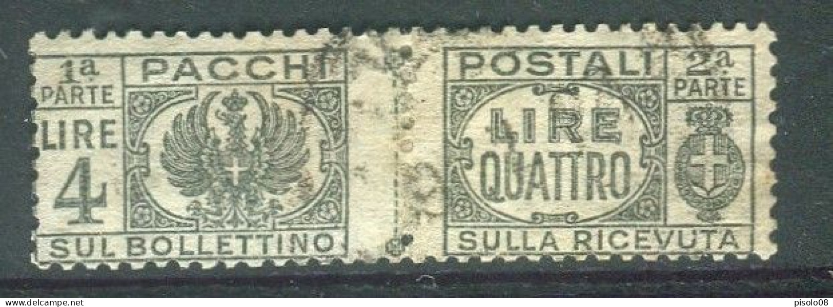 LUOGOTENENZA 1946 PACCHI POSTALI 4 LIRE USATA - Paquetes Postales