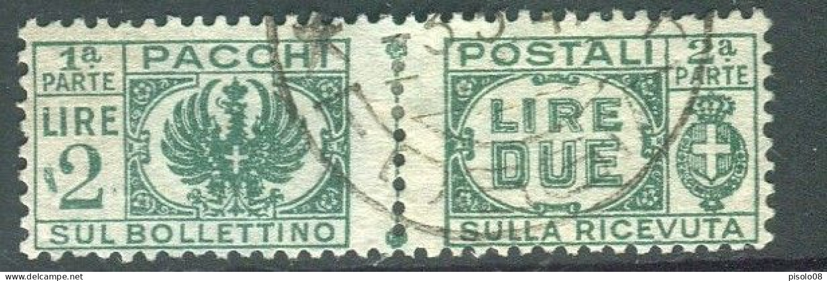 LUOGOTENENZA 1946 PACCHI POSTALI 2 LIRE USATA - Paketmarken