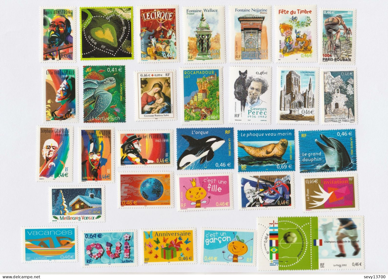 France Année 2002 - 55 Timbres Neufs Et Différents - Neufs