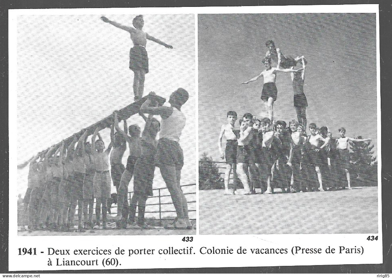 1986  -- LIANCOURT COLONIE . DEUX EXERCICES DE PORTER COLLECTIF EN 1941 . 4B016 - Non Classificati