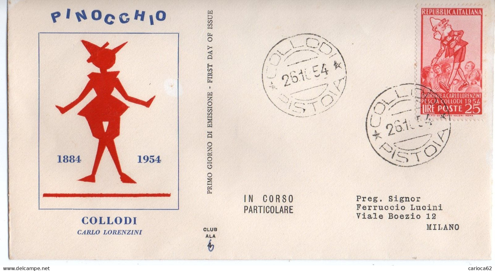 1954 - FDC " PINOCCHIO " ALA VEDI++++ - FDC