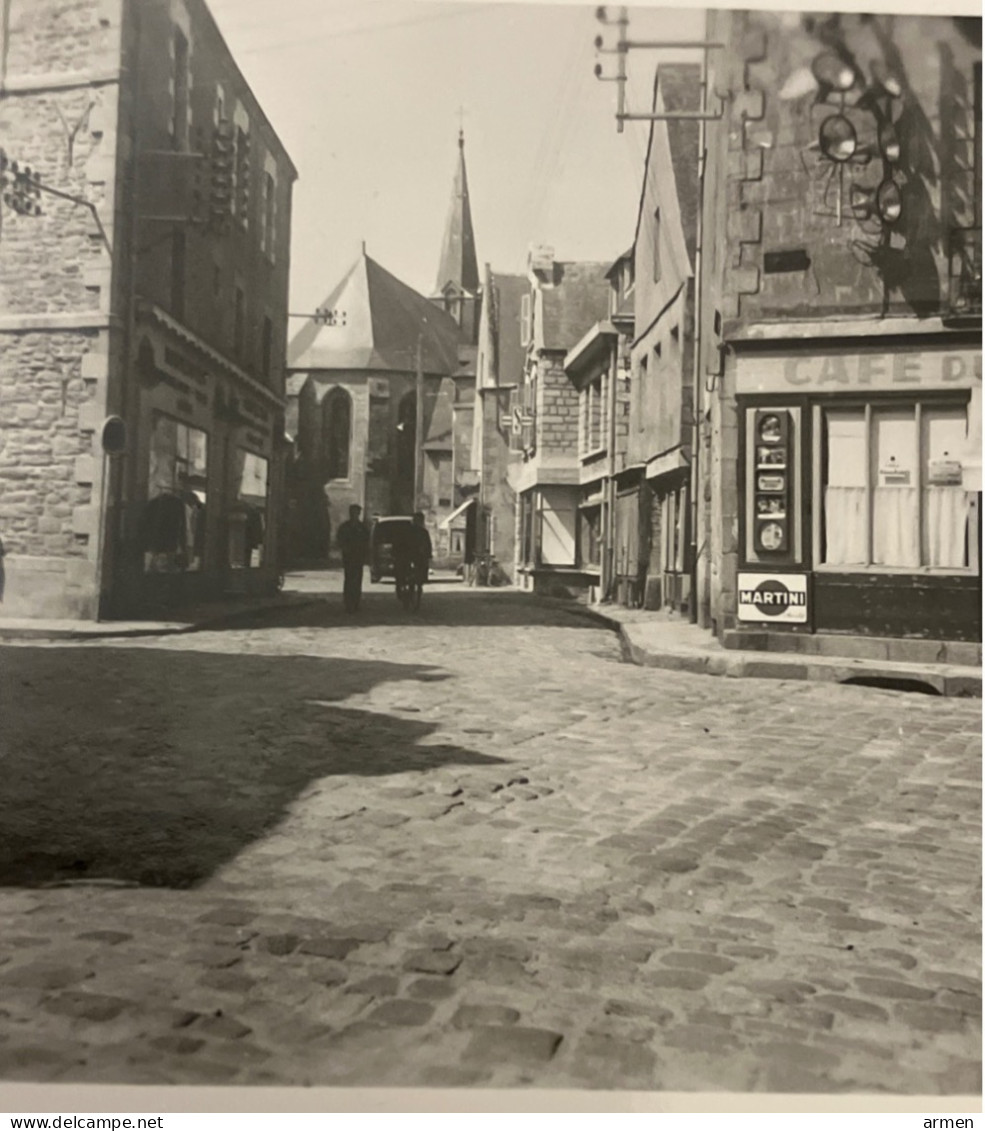 Réal Photo GUERANDE Loire Atlantique 44  Notre Dame La Blanche - Rue Café Bistrot Animé - Luoghi