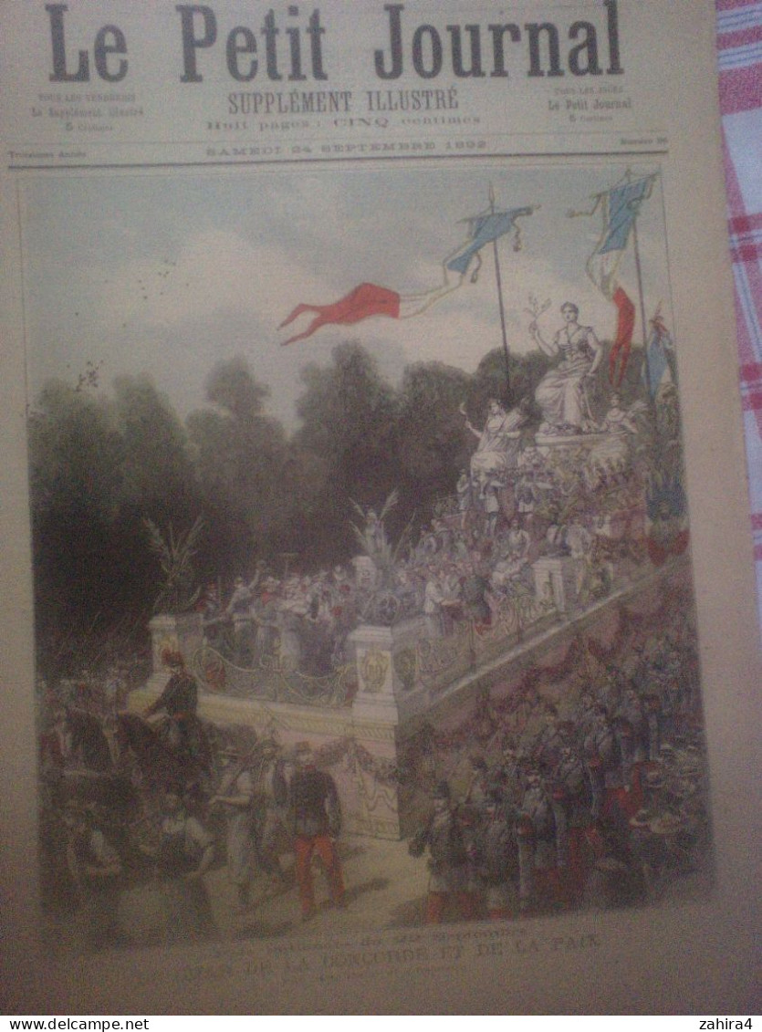 Petit Journal 96 Fête National 22/09 Char D La Concorde & La Paix Triomphe D La République Partition Tavernier Boissière - Riviste - Ante 1900