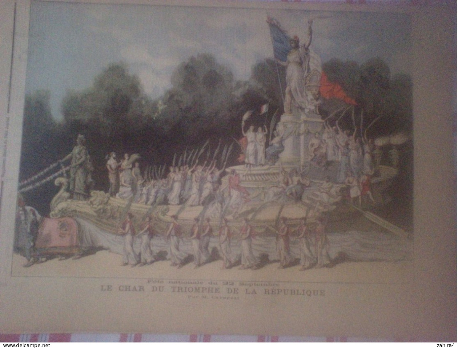 Petit Journal 96 Fête National 22/09 Char D La Concorde & La Paix Triomphe D La République Partition Tavernier Boissière - Riviste - Ante 1900