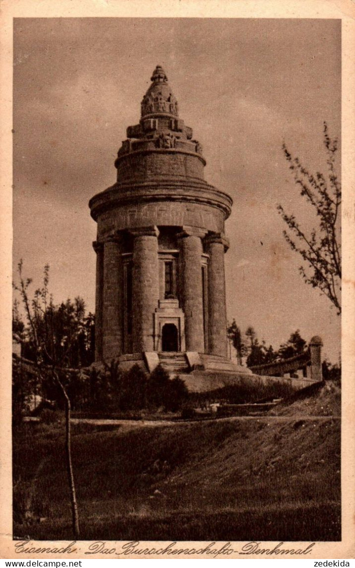 H1657 - Eisenach Burschenschaft Denkmal - Carl Jagemann Gravüre Karte - Denkmäler