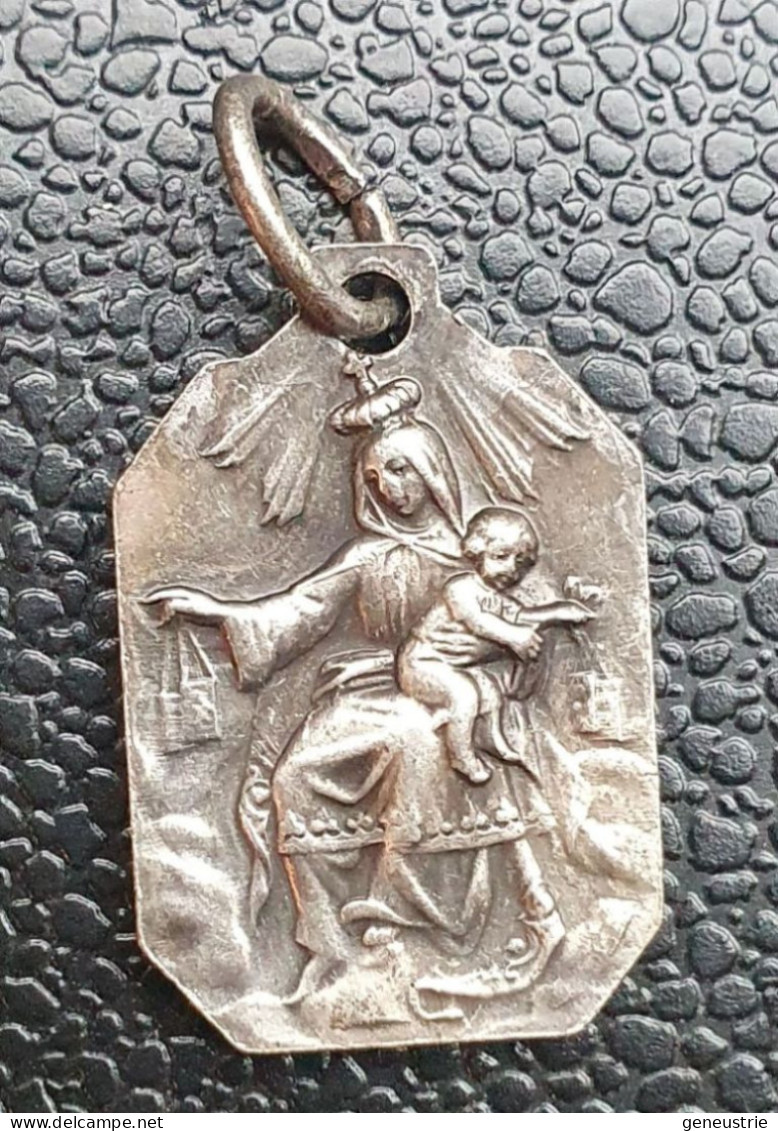 Pendentif Médaille Religieuse Années 30 "Sacré-Coeur De Jésus / Notre-Dame Du Scapulaire" Religious Medal - Religión & Esoterismo