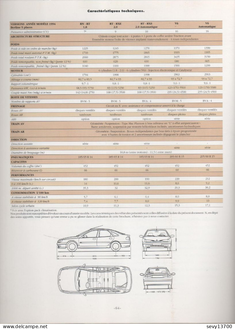 Renault Laguna Catalogue De 64 Pages - Sin Clasificación
