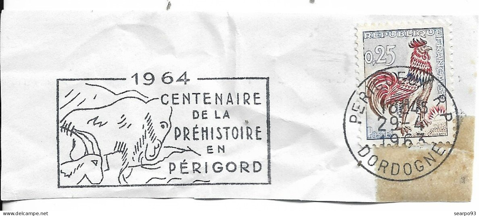FRANCE. POSTMARK. CENTENARY OF PREHISTORY IN PERIGUEUX. 1963 - 1961-....