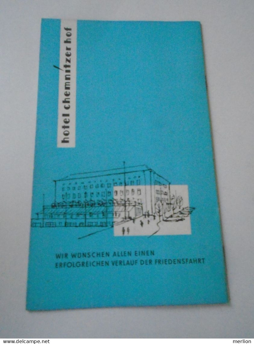 D202231  Menu,  XV Internationale Friedensfahrt 1962 - Menü-Karte  Hotel Carola Chemnitz - Menú