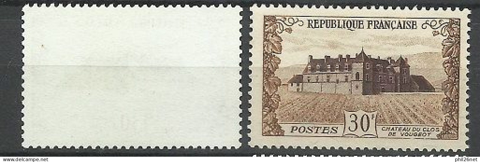 France N° 913 Château Du Clos Vougeot  Noir Et Ocre Neuf  ( * ) B/TB Timbre Type Sur Les Scans Pour Comparer Soldé ! ! ! - Unused Stamps