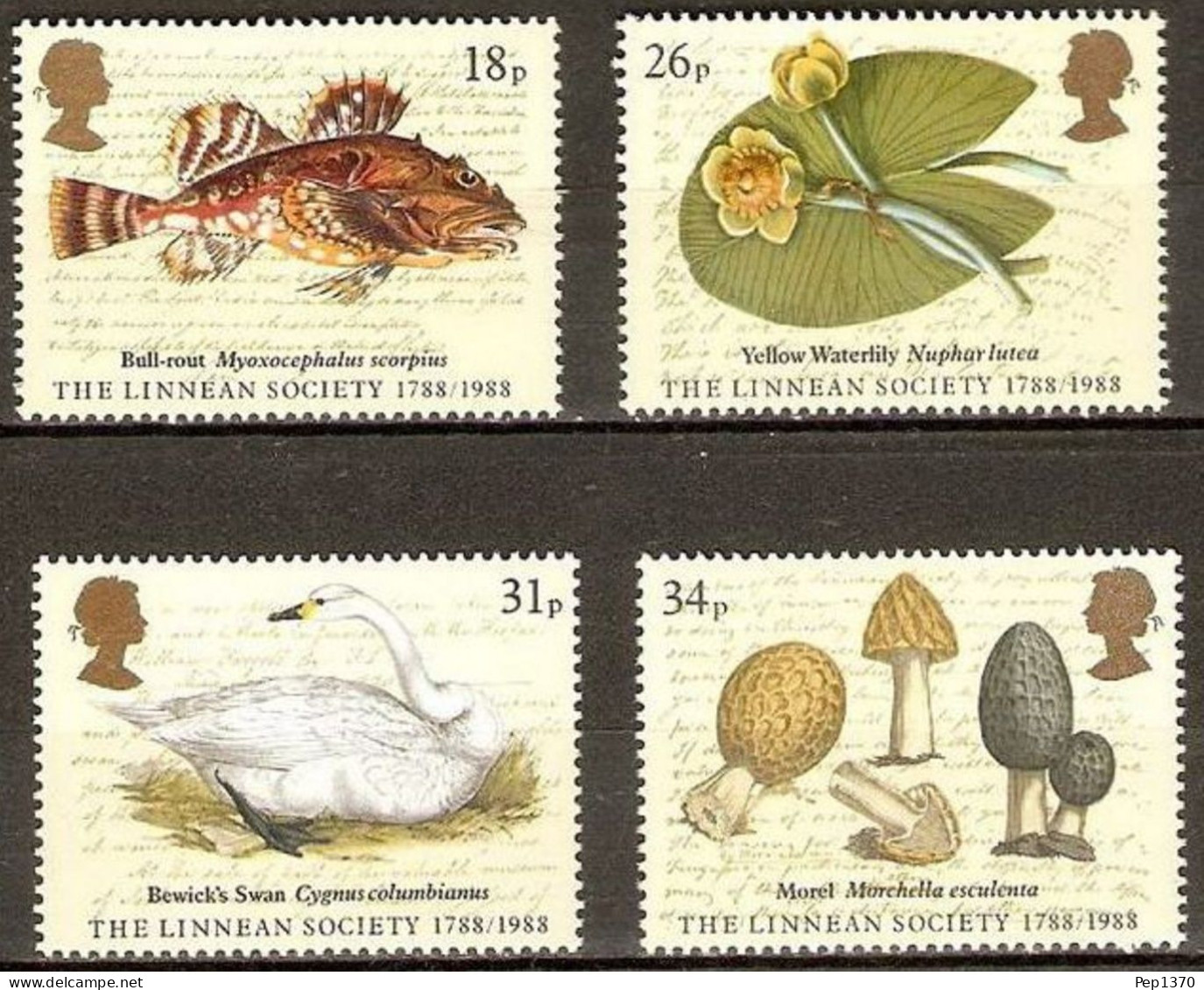 GRAN BRETAÑA 1992 - UK - FAUNA - FLORA - THE LINNEAN SOCIETY - YVERT 1293/1296** - Ongebruikt